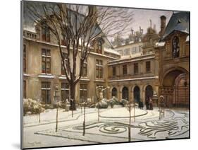 Le Jardin du musée Carnavalet, effet de neige-Henry Tenre-Mounted Giclee Print