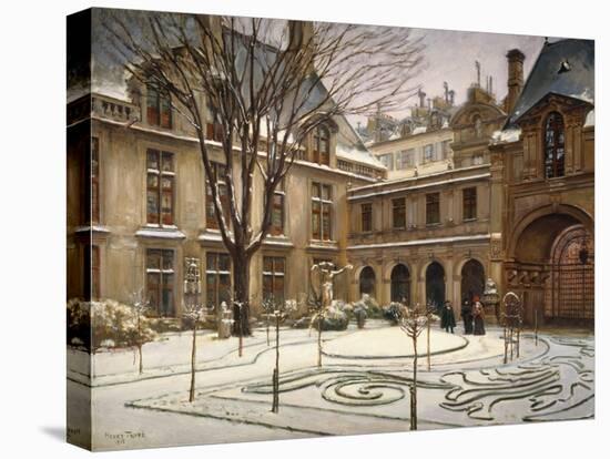 Le Jardin du musée Carnavalet, effet de neige-Henry Tenre-Stretched Canvas