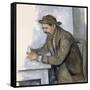 Le Joueur De Cartes (The Cardplayer)-Paul Cézanne-Framed Stretched Canvas