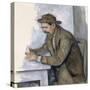 Le Joueur De Cartes (The Cardplayer)-Paul Cézanne-Stretched Canvas