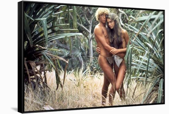 Le Lagon Bleu THE BLUE LAGOON by RandalKleiser with Christopher Atkins, Brooke Shields, 1980 (photo-null-Framed Stretched Canvas