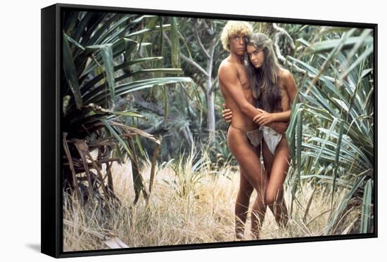 Le Lagon Bleu THE BLUE LAGOON by RandalKleiser with Christopher Atkins, Brooke Shields, 1980 (photo-null-Framed Stretched Canvas