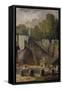 Le lavoir-Hubert Robert-Framed Stretched Canvas