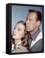 Le Lion (The Lion) by Jack Cardiff with Capucine and William Holden, 1962 (photo)-null-Framed Stretched Canvas