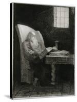Le liseur : vieillard barbu assis-Odilon Redon-Stretched Canvas