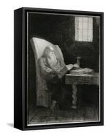 Le liseur : vieillard barbu assis-Odilon Redon-Framed Stretched Canvas