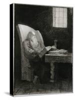 Le liseur : vieillard barbu assis-Odilon Redon-Stretched Canvas