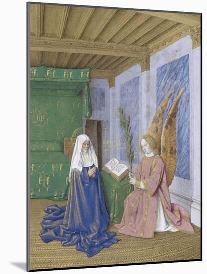 Le Livre d'Heures d'Etienne Chevalier : Les Heures de la Vierge, La seconde Annonciation-Jean Fouquet-Mounted Giclee Print