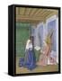Le Livre d'Heures d'Etienne Chevalier : Les Heures de la Vierge, La seconde Annonciation-Jean Fouquet-Framed Stretched Canvas
