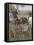 Le Livre d'Heures d'Etienne Chevalier : Les Suffrages des Saints, Saint Paul sur le chemin de Damas-Jean Fouquet-Framed Stretched Canvas