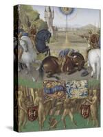 Le Livre d'Heures d'Etienne Chevalier : Les Suffrages des Saints, Saint Paul sur le chemin de Damas-Jean Fouquet-Stretched Canvas