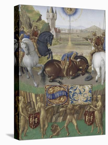 Le Livre d'Heures d'Etienne Chevalier : Les Suffrages des Saints, Saint Paul sur le chemin de Damas-Jean Fouquet-Stretched Canvas