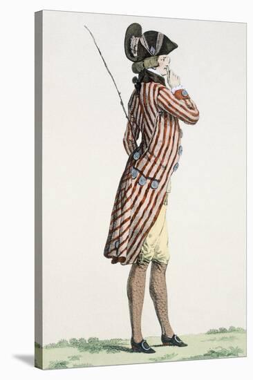 Le Lorgneur, Engraved by Baquoi, Plate No.283 from 'Galeries Des Modes Et Costumes Francais'-Francois Louis Joseph Watteau-Stretched Canvas