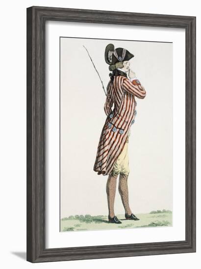 Le Lorgneur, Engraved by Baquoi, Plate No.283 from 'Galeries Des Modes Et Costumes Francais'-Francois Louis Joseph Watteau-Framed Giclee Print