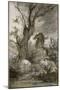 Le Loup et l'Agneau. Esquisse pour les "Fables de La Fontaine"-Gustave Moreau-Mounted Giclee Print