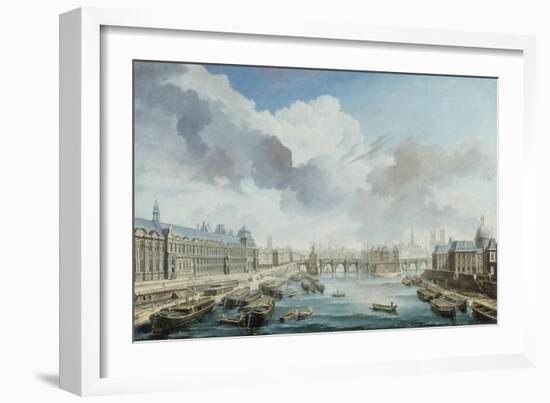 Le Louvre, le Pont-Neuf et le collège des Quatre Nations, vus du pont Royal, 1755-Nicolas Jean Baptiste Raguenet-Framed Giclee Print