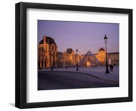 Le Louvre Museum and Glass Pyramids, Paris, France-David Barnes-Framed Photographic Print