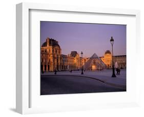 Le Louvre Museum and Glass Pyramids, Paris, France-David Barnes-Framed Photographic Print