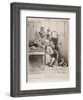 Le Mal De Tête, 1833-Honore Daumier-Framed Giclee Print