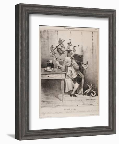 Le Mal De Tête, 1833-Honore Daumier-Framed Giclee Print