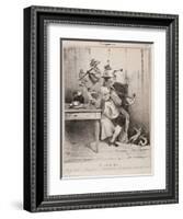 Le Mal De Tête, 1833-Honore Daumier-Framed Giclee Print