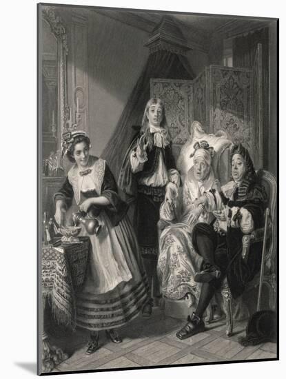 Le Malade Imaginaire' the Imaginary Invalid, His Doctors and His Maidservant-null-Mounted Art Print