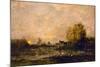 Le marais au soleil couchant (1861)-Charles-François Daubigny-Mounted Giclee Print