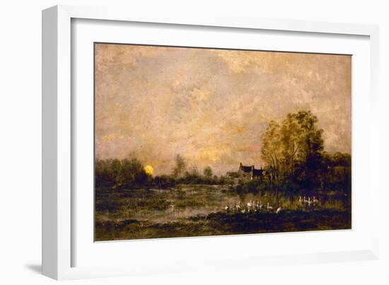 Le marais au soleil couchant (1861)-Charles-François Daubigny-Framed Giclee Print