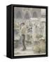 Le march? Dieppe-Camille Pissarro-Framed Stretched Canvas