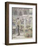 Le march? Dieppe-Camille Pissarro-Framed Giclee Print