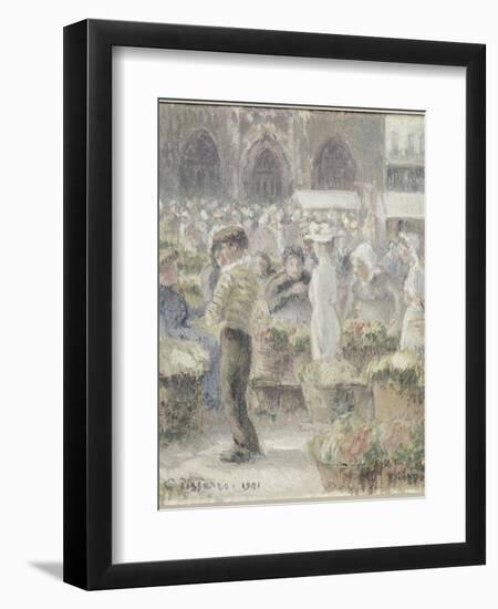 Le march? Dieppe-Camille Pissarro-Framed Giclee Print