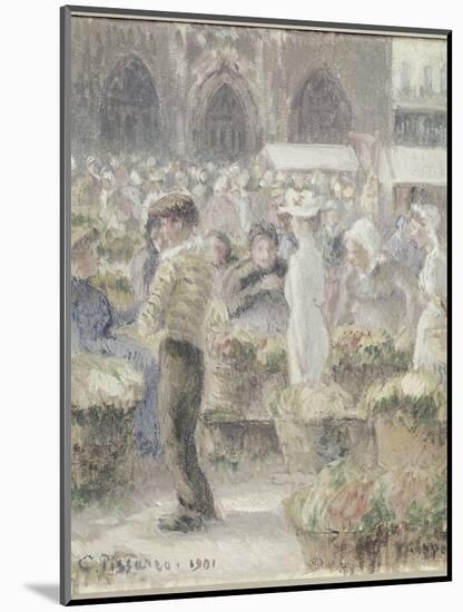 Le march? Dieppe-Camille Pissarro-Mounted Giclee Print