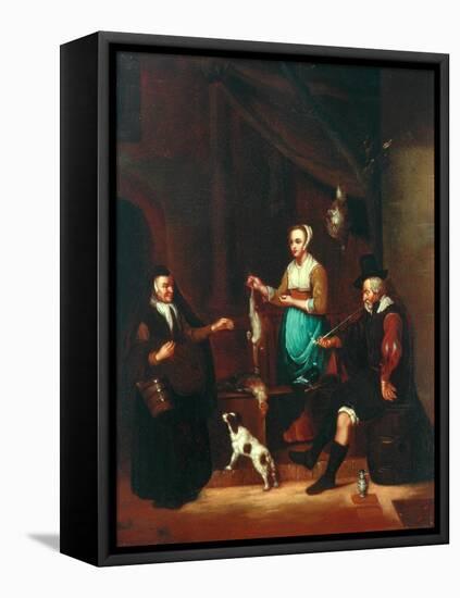 Le Marchand de Volaille-Gabriel Metsu-Framed Stretched Canvas