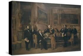 Le maréchal Soult présente à Louis-Philippe la loi de Régence, le 15 août 1842.-Claude Jacquand-Stretched Canvas