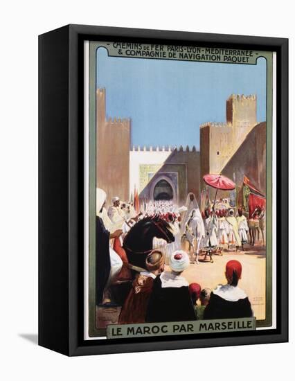 Le Maroc Par Marseille Poster-Maurice Romberg-Framed Stretched Canvas