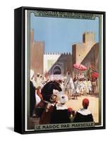 Le Maroc Par Marseille Poster-Maurice Romberg-Framed Stretched Canvas