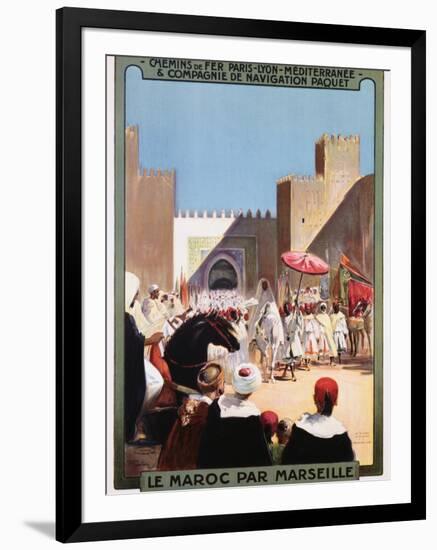 Le Maroc Par Marseille Poster-Maurice Romberg-Framed Premium Giclee Print