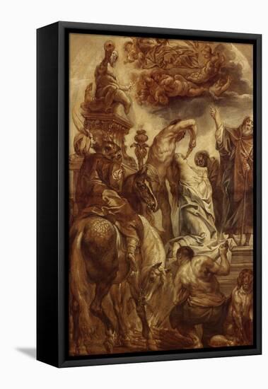 Le martyre de Sainte Apolline-Jacob Jordaens-Framed Stretched Canvas