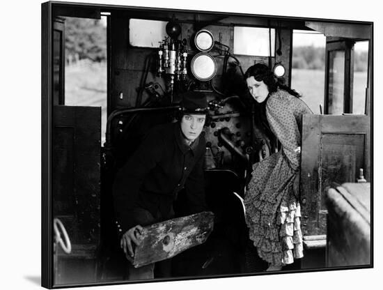 Le mecano by la General THE GENERAL by and with Buster Keaton, Marion Mack, 1927 (b/w photo)-null-Framed Photo