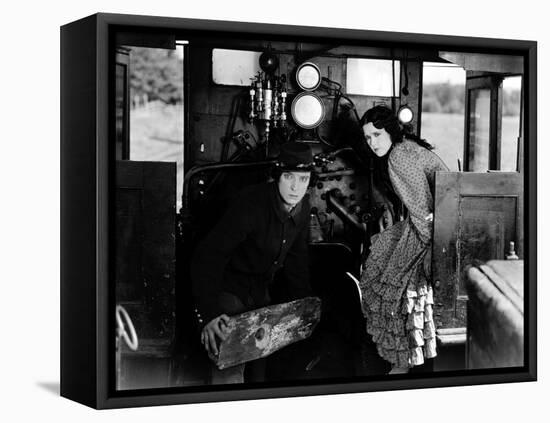 Le mecano by la General THE GENERAL by and with Buster Keaton, Marion Mack, 1927 (b/w photo)-null-Framed Stretched Canvas