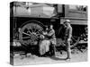 Le mecano by la General THE GENERAL by Buster Keaton with Marion Mack and Buster Keaton, 1927 (b/w -null-Stretched Canvas