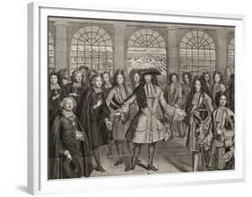 Le mérite récompensé par Louis Le Grand dans la distribution des dignitées de l'église et des-null-Framed Premium Giclee Print