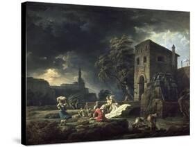 Le Midi, une tempête ou les laveuses-Claude Joseph Vernet-Stretched Canvas