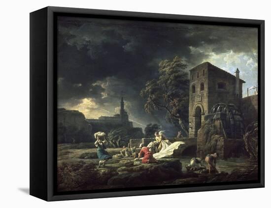 Le Midi, une tempête ou les laveuses-Claude Joseph Vernet-Framed Stretched Canvas