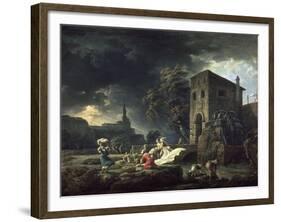 Le Midi, une tempête ou les laveuses-Claude Joseph Vernet-Framed Giclee Print