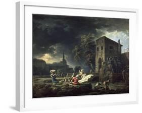 Le Midi, une tempête ou les laveuses-Claude Joseph Vernet-Framed Giclee Print