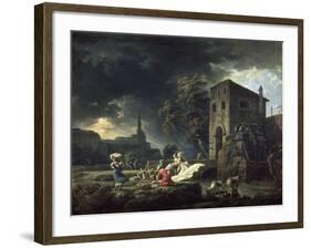 Le Midi, une tempête ou les laveuses-Claude Joseph Vernet-Framed Giclee Print