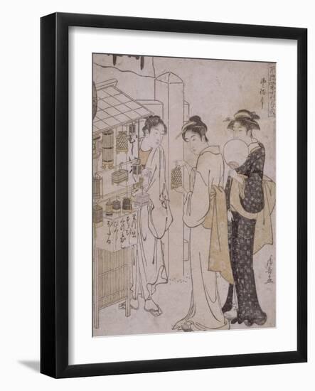 Le mois de juin, mois où l'on attend le vent-Torii Kiyonaga-Framed Giclee Print