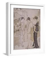 Le mois de juin, mois où l'on attend le vent-Torii Kiyonaga-Framed Giclee Print