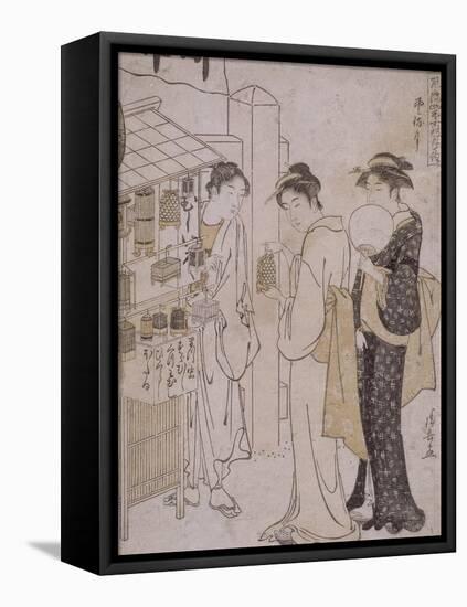 Le mois de juin, mois où l'on attend le vent-Torii Kiyonaga-Framed Stretched Canvas